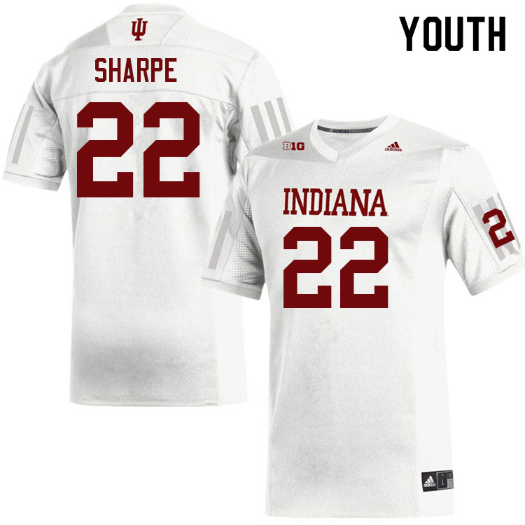 Youth #22 Jamari Sharpe Indiana Hoosiers College Football Jerseys Sale-White